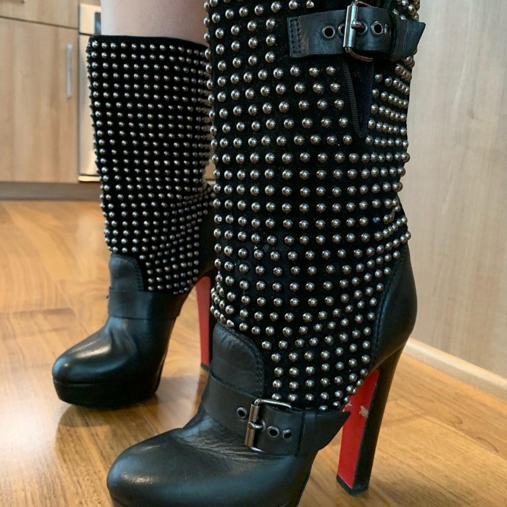 Christian louboutin studded boots
